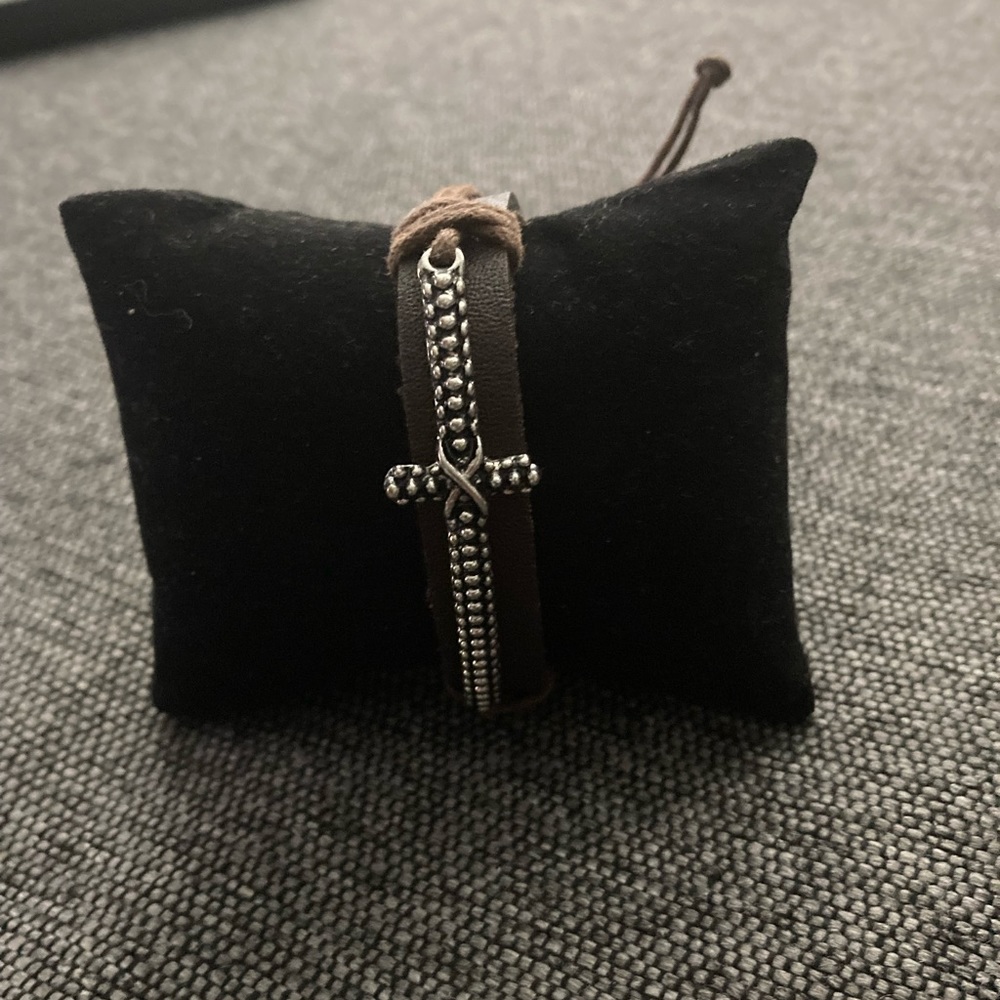 Cross Leather Bracelet